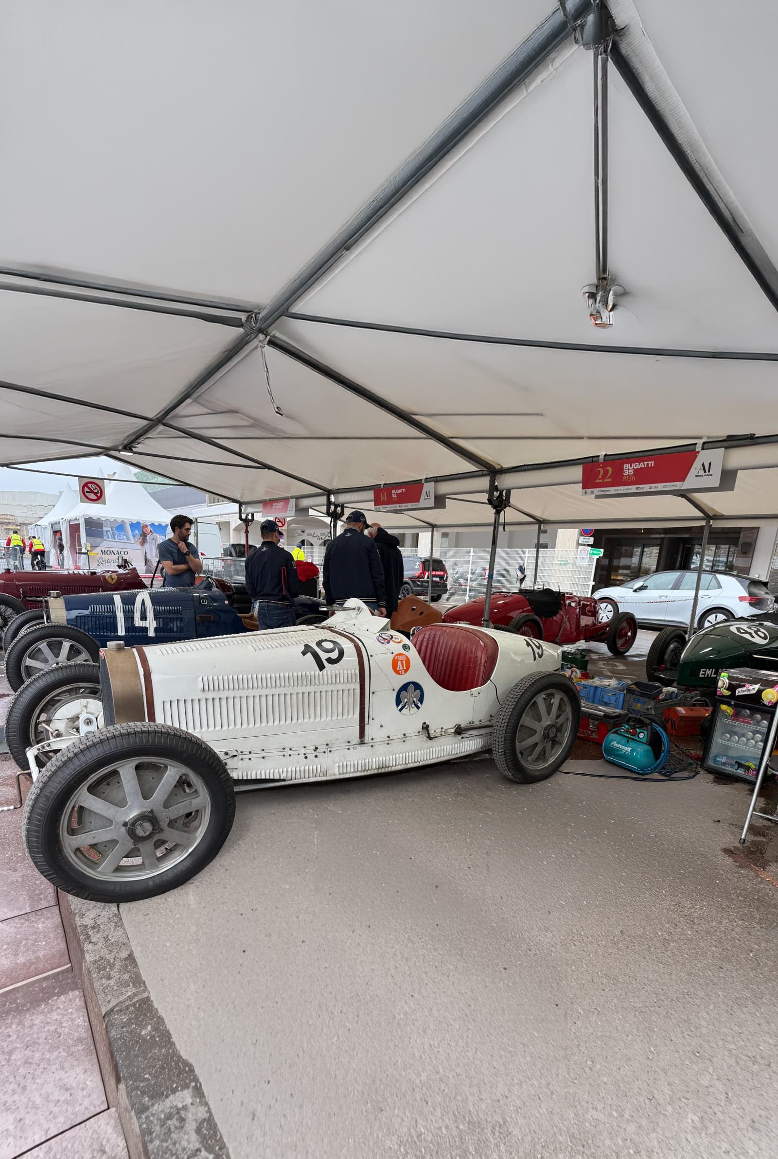 Bugatti Type 35 in the Monaco Grand Prix Historique paddock